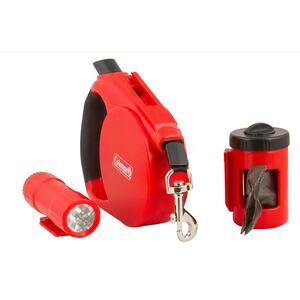 Coleman 3-in-1 Retractable Dog Leash 15ft with LED Light & Poop Bag Dispenser